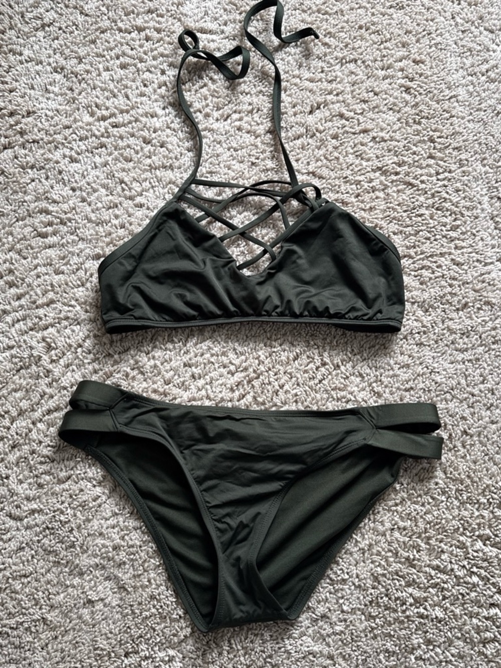 Mossimo Supply Co. Olive Green Crisscross Bikini